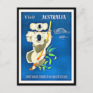 オーストラリア – Visit Australia、ヴィンテージイラストレーション ポストカード