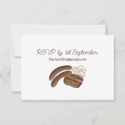 オーストラリアBBQクックアウトバーベキューステーキソーセージ 招待状 (裏面)