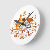 オーストラリアCOAブラウン ラウンド壁時計 (傾斜)