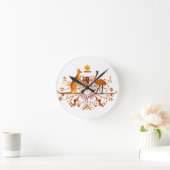 オーストラリアCOAブラウン ラウンド壁時計 (ホーム)