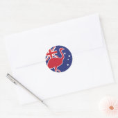 オーストラリアEMUオーストラリア国立動物国旗 ラウンドシール (封筒)