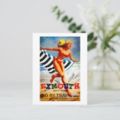 オーストラリアExmouth South Devon Vintageポスター ポストカード (スタンド正面)