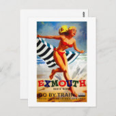 オーストラリアExmouth South Devon Vintageポスター ポストカード (正面/裏面)