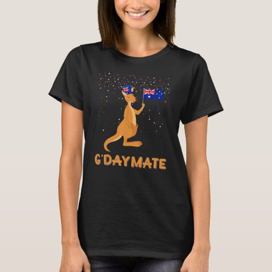 オーストラリアG'day Mate KangarooオおもしろいーストラリアSym Tシャツ (正面)