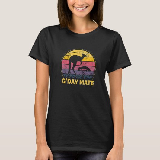 オーストラリアG'Day Mate Straya Outback Sydney Melbour Tシャツ (正面)