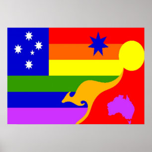 オーストラリアGLBTプライド国旗 ポスター