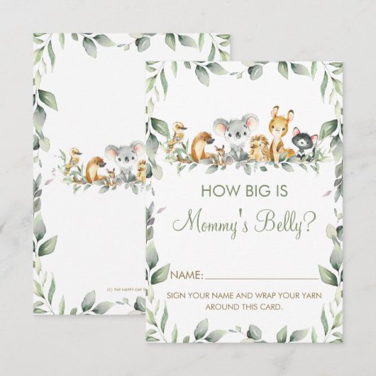 オーストラリアHow Big is Mommy's Belly Game Card 招待状 (正面/裏面)