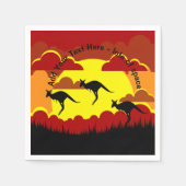 オーストラリアKangarooレッドブラックイエローサーヴィット スタンダードカクテルナプキン (正面)