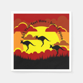 オーストラリアKangarooレッドブラックイエローサーヴィット スタンダードカクテルナプキン