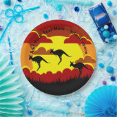 オーストラリアKangaroosレッドブラックイエロー9"紙プラ ペーパープレート (パーティー)