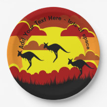 オーストラリアKangaroosレッドブラックイエロー9"紙プラ