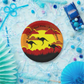 オーストラリアKangaroos赤ブラックイエロースモール7" ペーパープレート (パーティー)