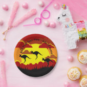 オーストラリアKangaroos赤ブラックイエロースモール7" ペーパープレート (パーティー)