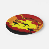 オーストラリアKangaroos赤ブラックイエロースモール7" ペーパープレート (アングル)