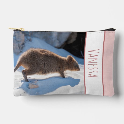 オーストラリアQuokkaオンビーチピンクガールカスタムズ アクセサリーポーチ (正面)