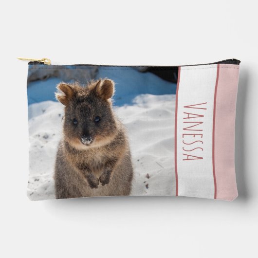 オーストラリアQuokkaオンビーチピンクガールカスタムズ アクセサリーポーチ (正面)