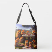 オーストラリアQuokka茶パーティーユニセックスクロスボディバッグ クロスボディバッグ (裏面)