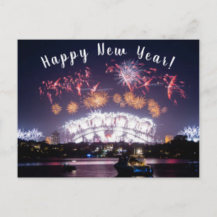 オーストラリアSydney Harbor Bridge Fireworks NYE ポストカード