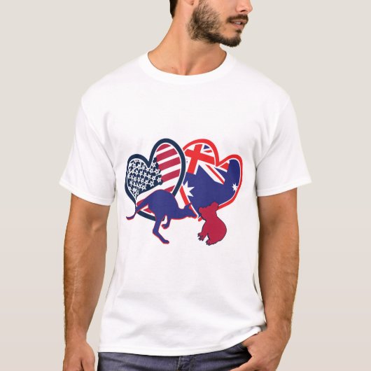 オーストラリアUSAカンガルーコアラ Tシャツ (正面)
