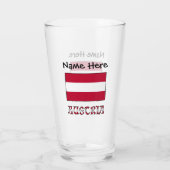 オーストリアおよびオーストリア国旗のガパーソナライズされたラス タンブラーグラス (裏面)