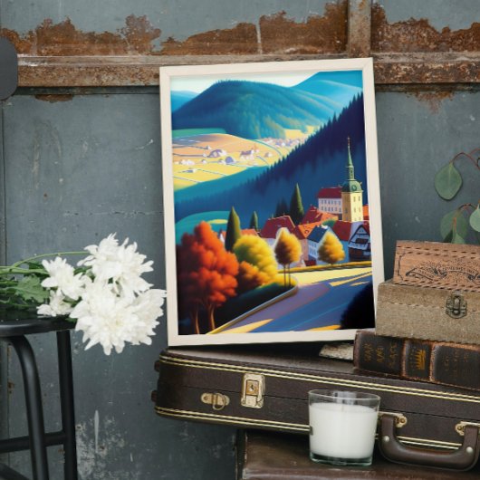 オーストリアお洒落ンカントリーサイドアートプリント ポスター