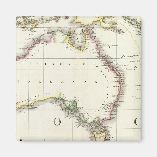 オーストリアとインドネシアの彫刻地図 マグネット (正面)
