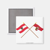 オーストリアとザルツブルクの国旗を交差 マグネット (正面/裏面)