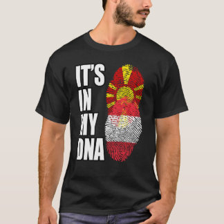 オーストリアとマケドニアのミックスDNA遺伝旗 Tシャツ