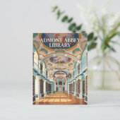オーストリアのアドモント修道院の図書館 ポストカード (スタンド正面)