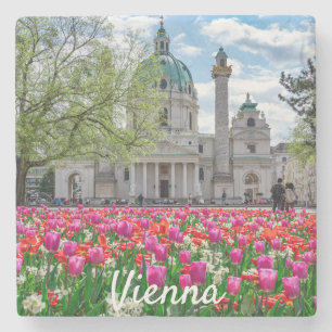 オーストリアのウィーンにある春の聖チャールズ教会 ストーンコースター