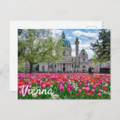 オーストリアのウィーンにある春の聖チャールズ教会 ポストカード (正面/裏面)