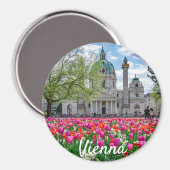 オーストリアのウィーンにある春の聖チャールズ教会 マグネット (正面/裏面)