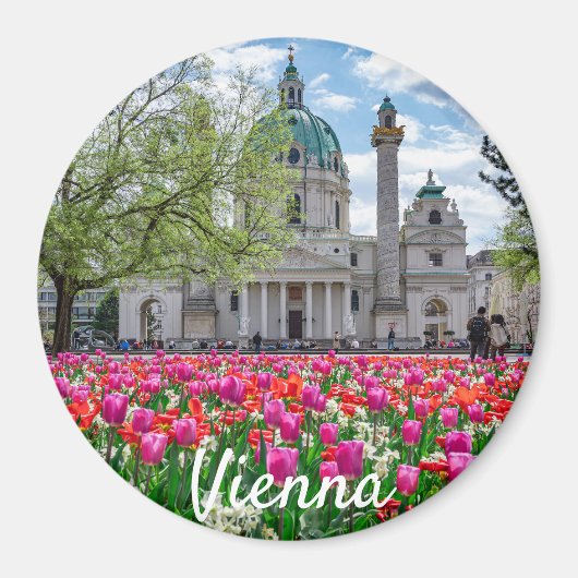 オーストリアのウィーンにある春の聖チャールズ教会 マグネット (正面)