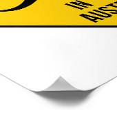 オーストリアのカンガルーおもしろいの黄色のサイン ポスター (角)