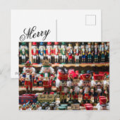 オーストリアのクリスマスマーケットでのナッツクラッカーおもちゃ シーズンポストカード (正面/裏面)