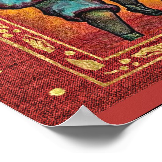 オーストリアのクリスマスヴィンテージカード ポスター (角)