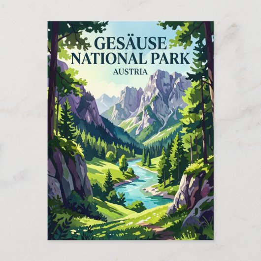 オーストリアのゲザウゼ国立公園 ポストカード (正面)