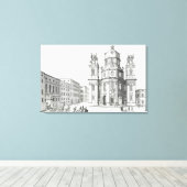 オーストリアのザルツブルグにあるノートルダム教会 キャンバスプリント (インサイチュ (ウッドフロア))