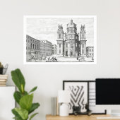 オーストリアのザルツブルグにあるノートルダム教会 ポスター (ホームオフィス)