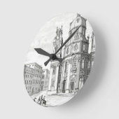 オーストリアのザルツブルグにあるノートルダム教会 ラウンド壁時計 (傾斜)