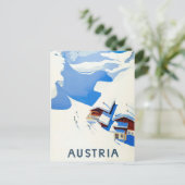 オーストリアのスキー、冬の山のコテッジ ポストカード (スタンド正面)