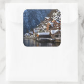 オーストリアのハルスタットにある木製の湖畔の家 スクエアシール (バッグ)