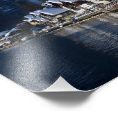 オーストリアのハルスタットにある木製の湖畔の家 フォトプリント            (角)