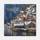 オーストリアのハルスタットにある木製の湖畔の家 マグネット (正面)