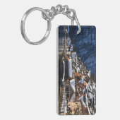 オーストリアのハルスタットにある木製の湖畔住宅 キーホルダー (正面左)