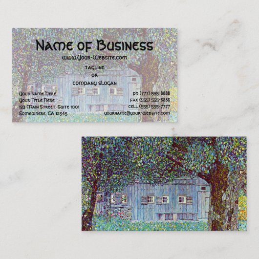 オーストリアのファームハウスbyクリムトビクトリアンファインアート 名刺 (正面/裏面)