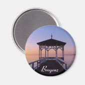 オーストリアのブレゲンツにある湖コンスタンスでの夕日 マグネット (正面/裏面)