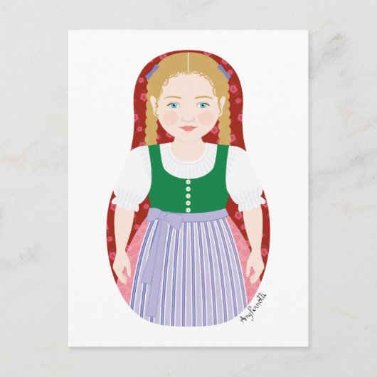 オーストリアのマトリョスカハガキ ポストカード (正面)