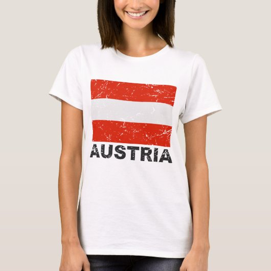 オーストリアのヴィンテージの旗 Tシャツ (正面)