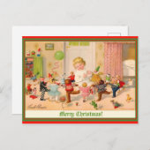 オーストリアのヴィンテージアートコピークリスマスチャイルド&トイズ ポストカード (正面/裏面)